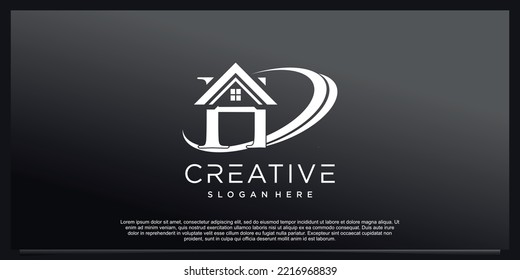 Logo de la letra H con concepto creativo abstracto Vector Premium