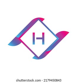 letter H logo design, Abstract tech Logo Vector
