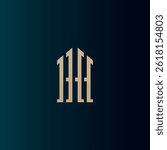 Letter H logo design for architecture and construction industry. Vector.
