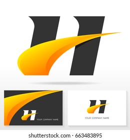 Letter H logo design and business card templates. Vector illustration.