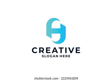 Letter H logo design combine with creative concept.