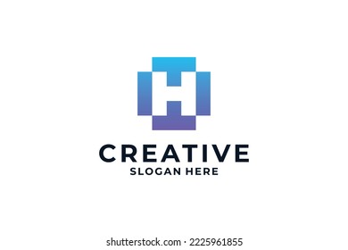 Letter H logo design combine with creative concept.