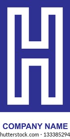 Letter H logo design. The logo design concept of letter H is blue and white