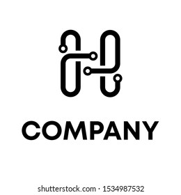 letter h logo design concept template