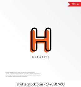 Letter H logo design. Creative minimalism logotype icon symbol.