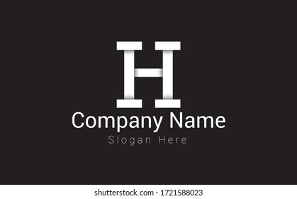 Letter H Logo Design. Creative letter H vector icon with business card template.