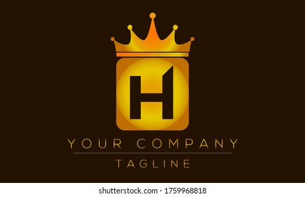 Buchstabe H Logo-Design, kreatives, modernes Symbol H mit Kronenkopf