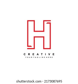 
Letter H Logo Design mit elegantem und luxuriösem Stil. Rote Linienform. geeignet für Firmenlogo, Technologie, Unternehmen usw. Logo-Vorlagen-Elemente. Anfangsbuchstaben H Logo. H-Design