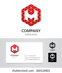 Letter H - Logo Design Element with Business Card - illustration
Vector Logotype Template 
