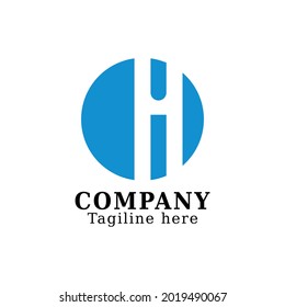 letter H logo design. letter h logo inside circle in blue. good for business logo and corporate identity