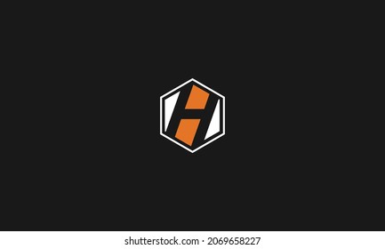 SCHREIBEN-H-LOGO-DESIGN MIT NEGATIVEM WELTRAUMEFFEKT FÜR DIE VERWENDUNG IN DER ILLUSTRATION