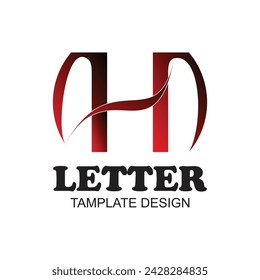 Letra h diseño del logotipo concepto simple Vector Premium