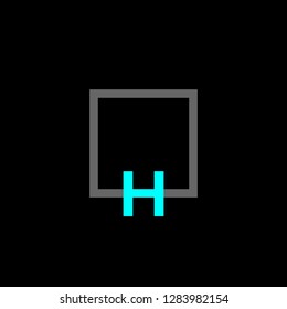 letter H logo design template. creative sign. Universal vector icon. square style - Vector