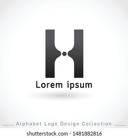 Letter H Logo Design Template isolated on white background : Vector Illustration
