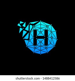 letter H Logo Design Template. technology digital logo. connect concept. negative space concept. network icon -vector