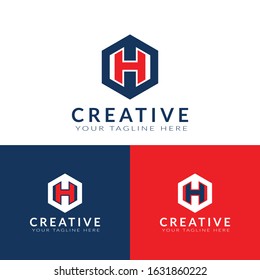 Letter H logo design template Vector H letter logo. Origami H letter icon set.
