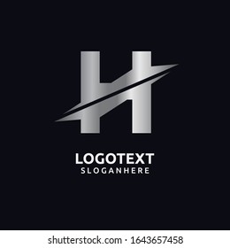 Letter H logo  design template . sliced  concept graphic element.