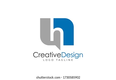 Letter h logo design template. Simple and clean flat design of letter h logo vector template.	