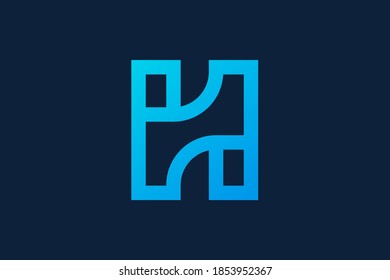 Letter h logo design template elements