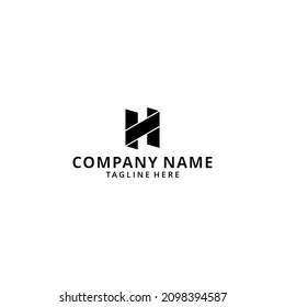 Ilustración de la plantilla de diseño del logotipo de la letra H