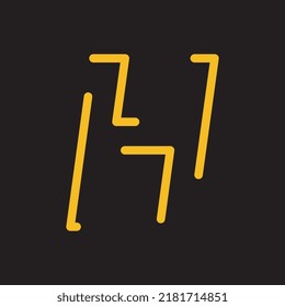 Plantilla de diseño del logotipo de la letra H, que es sencilla y fácil de recordar para cualquier persona.