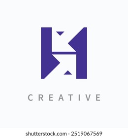 Letter H logo design template elements