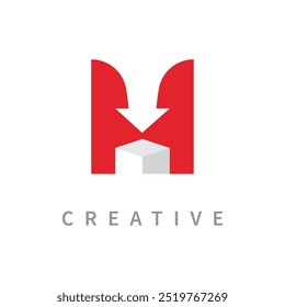 Letter H logo design template elements
