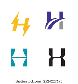 Elementos de modelo de design de logotipo da letra H