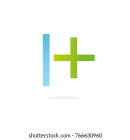 Letter H logo. Design template elements, cross, medicine