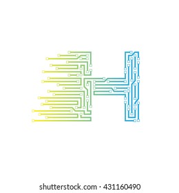 Letter H logo design template,technology,electronics,digital,logotype