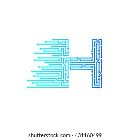 Letter H logo design template,technology,electronics,digital,logotype
