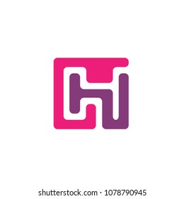letter H logo design vector illustration template