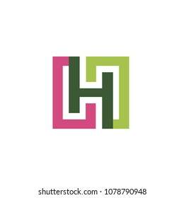 letter H logo design vector illustration template