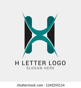 Letter H logo design vector icon symbol template