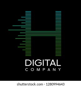 Letter H logo design vector template, fast speed technology moving, quick energy symbol. This logo is suitable for digital, techno.