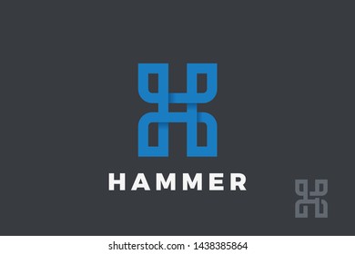 Letter H Logo design vector template.
Typography Logotype Linear style.
