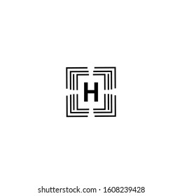 letter h logo design vector icon