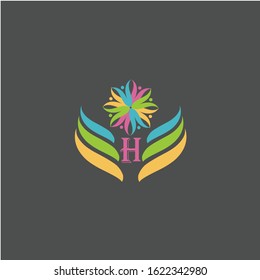 letter h logo design vector icon