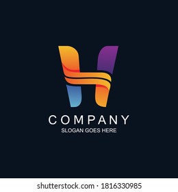 Letter h logo design vector