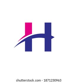 letter H logo design vector