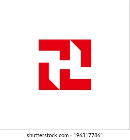 letter H logo design vector sign