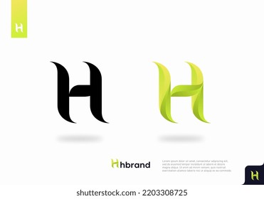 Letter H Logo. H Letter Design Vector with green color