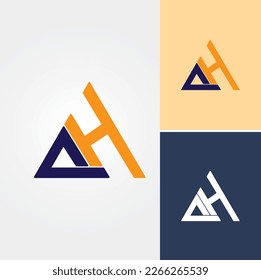 Vector de diseño de logotipos de letras A y H