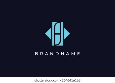 Modelo vetorial de design do logotipo da letra H.