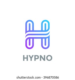 Plantilla vectorial de diseño con logotipo de letra H. Logotipo de líneas de fuente