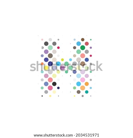 Letter H logo. Dots logo, dotted shape logotype vector design. H letter logo in halftone dots style