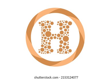 Letter H logo dotted circle design vector icon symbol template