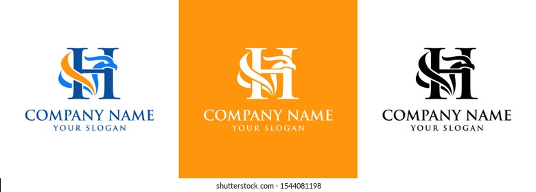 a letter H logo with eagle, business logo, letter logo