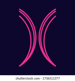Letter H logo editable vector