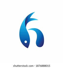 Letter H Logo Fish Vector Stock Vector (royalty Free) 1876888015 